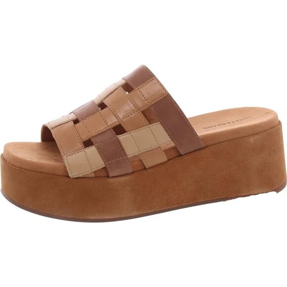 NEW LUCKY BRAND Leather Ulrich Platform Sandals Dusty Sand for women 252 - Picture 1 of 10